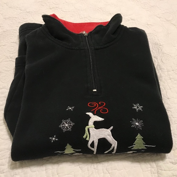 Breckenridge holiday black sweatshirt with embroidered reindeer design (3X) - Picture 16 of 16